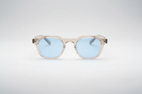 Clear with blue lenses