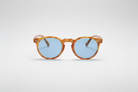 Tortoiseshell with blue lenses