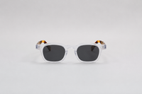 Clear with dark gray lenses