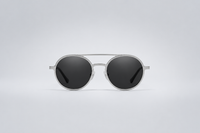Silver with black lenses