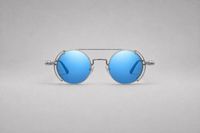 Silver with blue mirror lenses