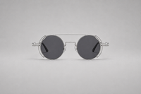 Silver with dark gray lenses