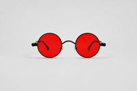 Black with red lenses
