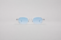 Clear with light blue lenses