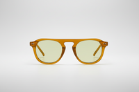 Mustard with green lenses