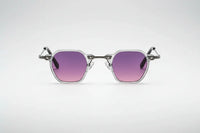 Clear with purple lenses