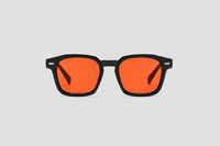 Black with red lenses