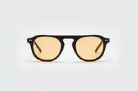 Black with yellow lenses