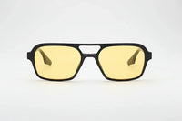 Black with yellow lenses